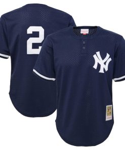 Derek Jeter New York Yankees Youth Cooperstown Collection?Mesh Batting Practice Jersey - Navy