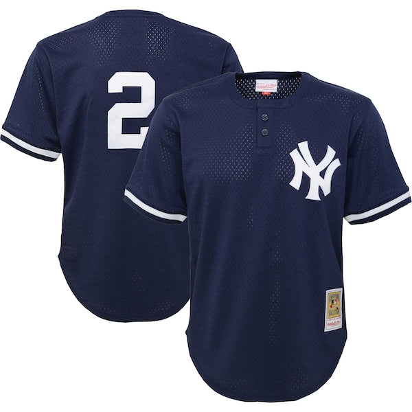 Derek Jeter New York Yankees Youth Cooperstown Collection?Mesh Batting Practice Jersey - Navy