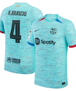 Ronald Araujo Barcelona Nike 2023/24 Third Authentic Jersey - Aqua/Royal/White