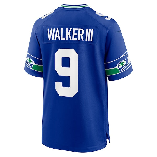 Kenneth Walker III Seattle Seahawks Nike Alternate 50th Season Game Jersey - Royal/College Navy/White - Image 3