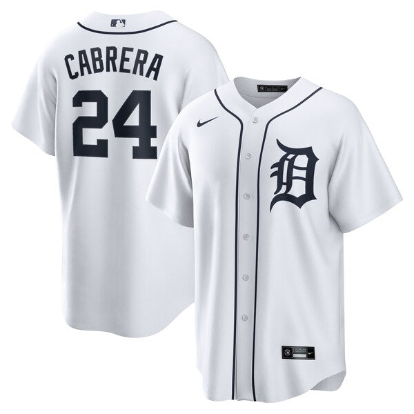 Miguel Cabrera Detroit Tigers Nike Home Replica Player Name Jersey - White/Gray - Image 3