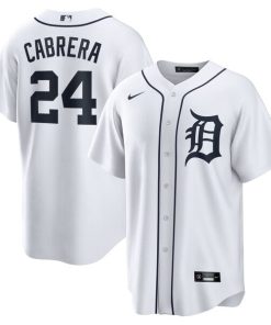 Alternative view of Miguel Cabrera Detroit Tigers Nike Home Replica Player Name Jersey - White/Gray