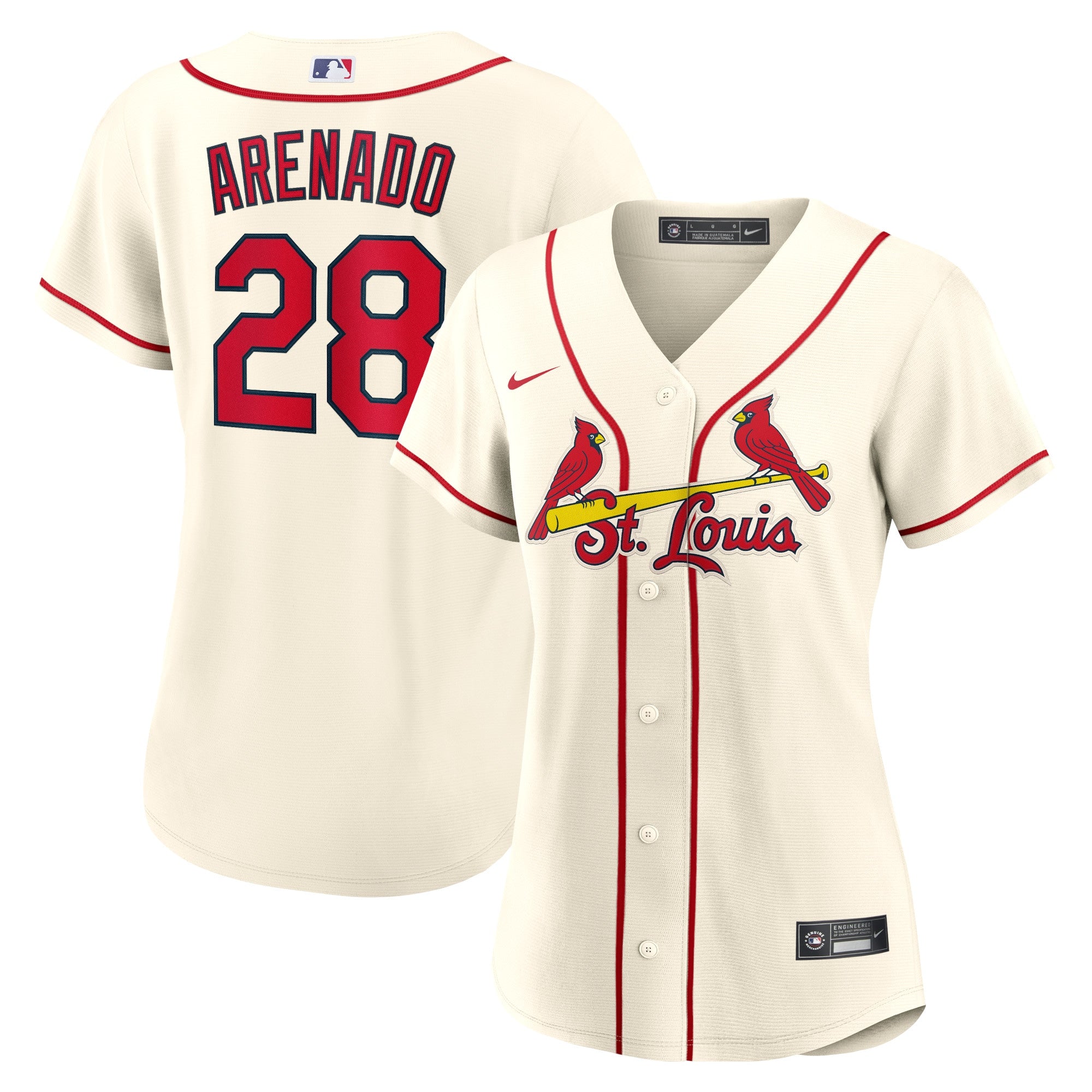Nolan Arenado St. Louis Cardinals Nike Women's Home Replica Jersey - White/Light Blue/Cream - Image 6