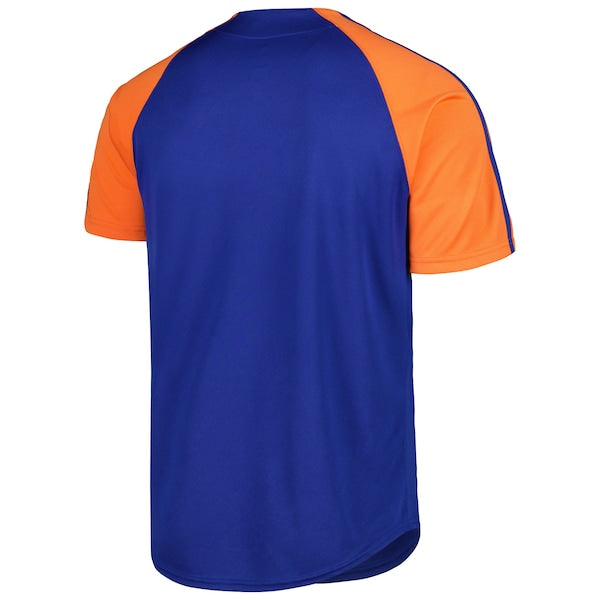 New York Mets Stitches Button-Down Raglan Fashion Jersey - Royal - Image 3