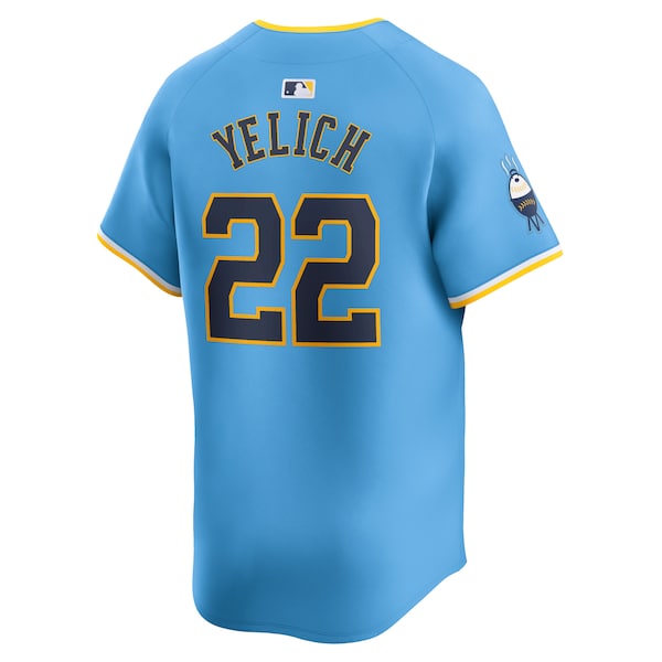 Christian Yelich Milwaukee Brewers Nike City Connect Limited Player Jersey - Powder Blue - Image 3