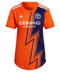 Alternative view of New York City FC adidas Women's 2022 The Volt Kit Replica Blank Jersey - Orange