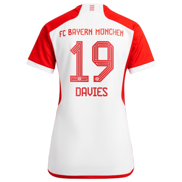 Alphonso Davies Bayern Munich adidas Women's 2023/24 Home Replica Jersey - White/Black - Image 4