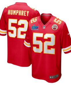 Creed Humphrey Kansas City Chiefs Nike Super Bowl LVII Patch Game Jersey - Red