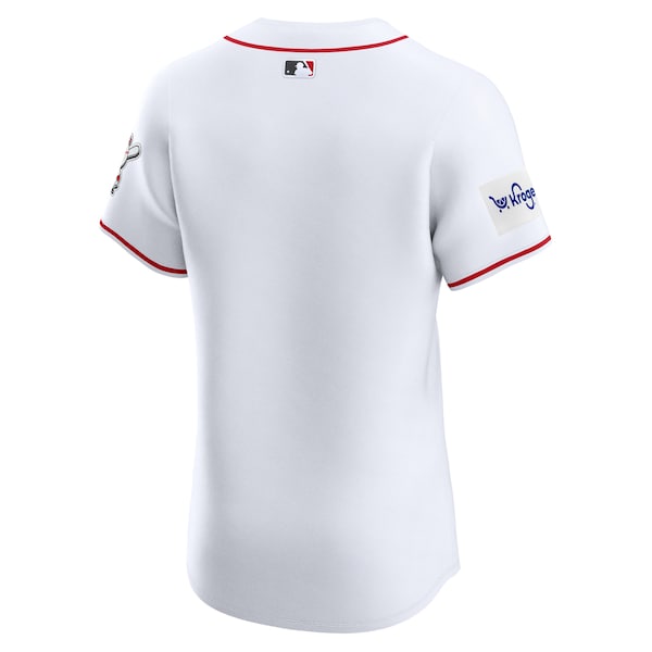 Cincinnati Reds Nike Home Elite Patch Jersey - White - Image 3
