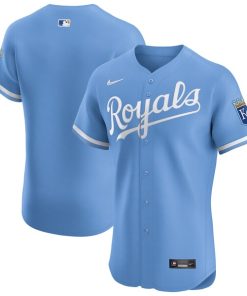 Alternative view of Kansas City Royals Nike Alternate Vapor Premier Elite Patch Jersey - Light Blue