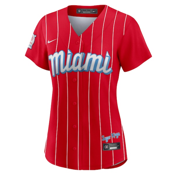 Miami Marlins Nike Women's City Connect Replica Team Jersey - Red - Image 2