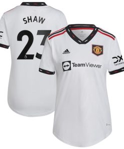 Luke Shaw Manchester United adidas Women's 2022/23 Away Replica Player Jersey - White