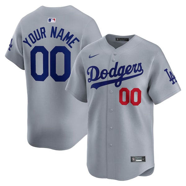 Los Angeles Dodgers Nike Road Limited Custom Jersey?ยจC Gray