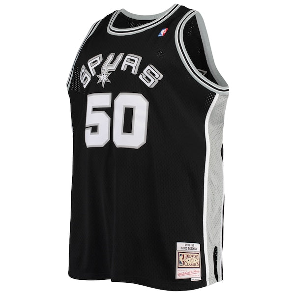 David Robinson San Antonio Spurs 1998/99 Big & Tall Hardwood Classics Swingman Jersey - Black - Image 2