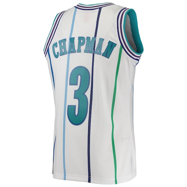 Rex Chapman Charlotte Hornets 1988/89 Hardwood Classics Swingman Jersey - White - Image 3