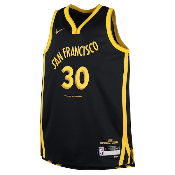Stephen Curry Golden State Warriors Nike Youth Swingman Replica Jersey - City Edition - Black - Image 2