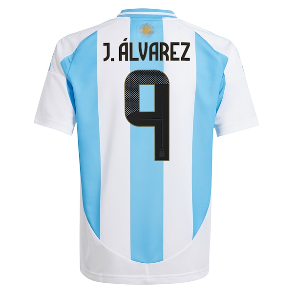 Juli¨¢n ¨¢lvarez Argentina National Team adidas Youth 2024 Home Replica Jersey - White - Image 3