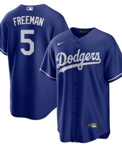 Alternative view of Freddie Freeman Los Angeles Dodgers Nike Alternate Replica Player Jersey - Royal/White