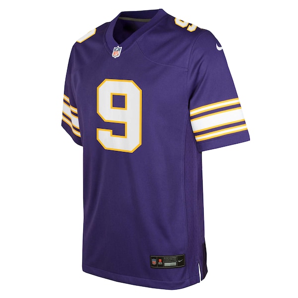 J.J. McCarthy Minnesota Vikings Nike Youth Classic Alternate Player Game Jersey - Purple - Image 2