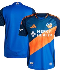 Alternative view of FC Cincinnati adidas 2025 Orange and Blue Legacy Kit Authentic Jersey - Blue
