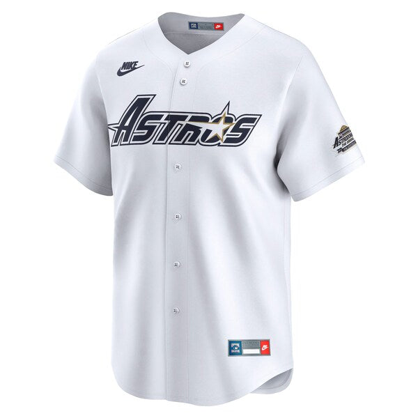 Houston Astros Nike Throwback Cooperstown Collection Limited Jersey - White/Cream - Image 3