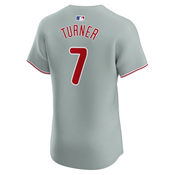Trea Turner Philadelphia Phillies Nike Road Elite Player Jersey - Gray - Image 3