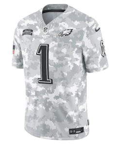 Alternative view of Jalen Hurts Philadelphia Eagles Nike 2024 Salute to Service Limited Jersey - Arctic Camo