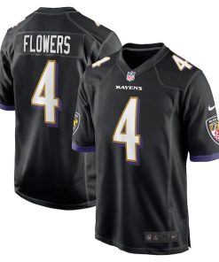 Zay Flowers Baltimore Ravens Nike Team Game Jersey - Black/White