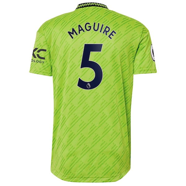 Harry Maguire Manchester United adidas 2022/23 Third Authentic Player Jersey - Neon Green - Image 3