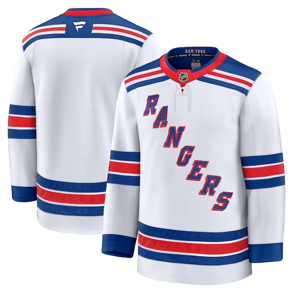 New York Rangers Away Premium Jersey - White/Navy/Blue - Image 2