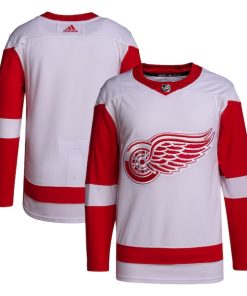 Detroit Red Wings adidas Men's Away Primegreen Authentic Jersey - White