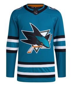 Alternative view of San Jose Sharks adidas Men's Home Primegreen Authentic Jersey - Teal