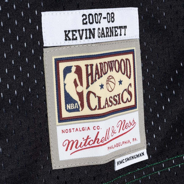 Kevin Garnett Boston Celtics Hardwood Classics 2007/08 Split Swingman Jersey - Black/Kelly Green - Image 4