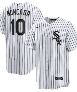 Alternative view of Yoan Moncada Chicago White Sox Nike Home Replica Player Name Jersey - White/Black