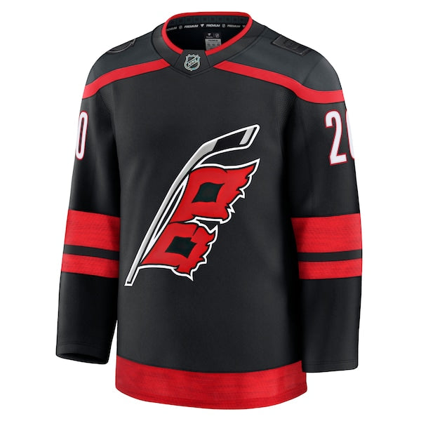 Sebastian Aho Carolina Hurricanes Home Premium Jersey - Black/White/Red - Image 7