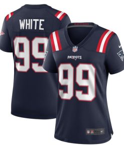 Keion White New England Patriots Nike Women's Team Game Jersey -  Navy/Red/White