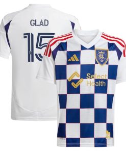 Justen Glad Real Salt Lake adidas 2025 Grid City Replica Player Jersey - White