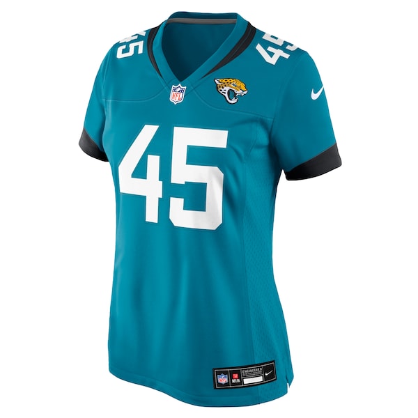 Tucker Addington Jacksonville Jaguars Nike Women's Team Game Jersey - Teal - Image 2