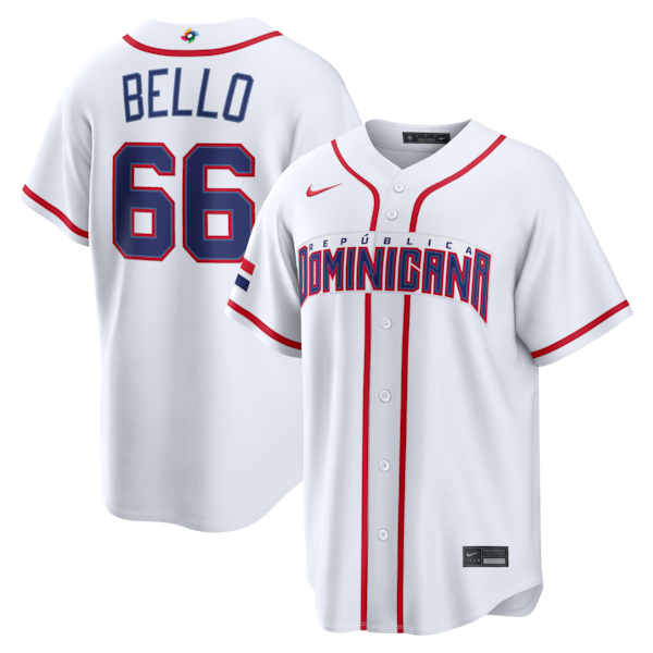 Brayan Bello Dominican Republic Baseball Nike 2026 World Baseball Classic Home Stadium Jersey - White