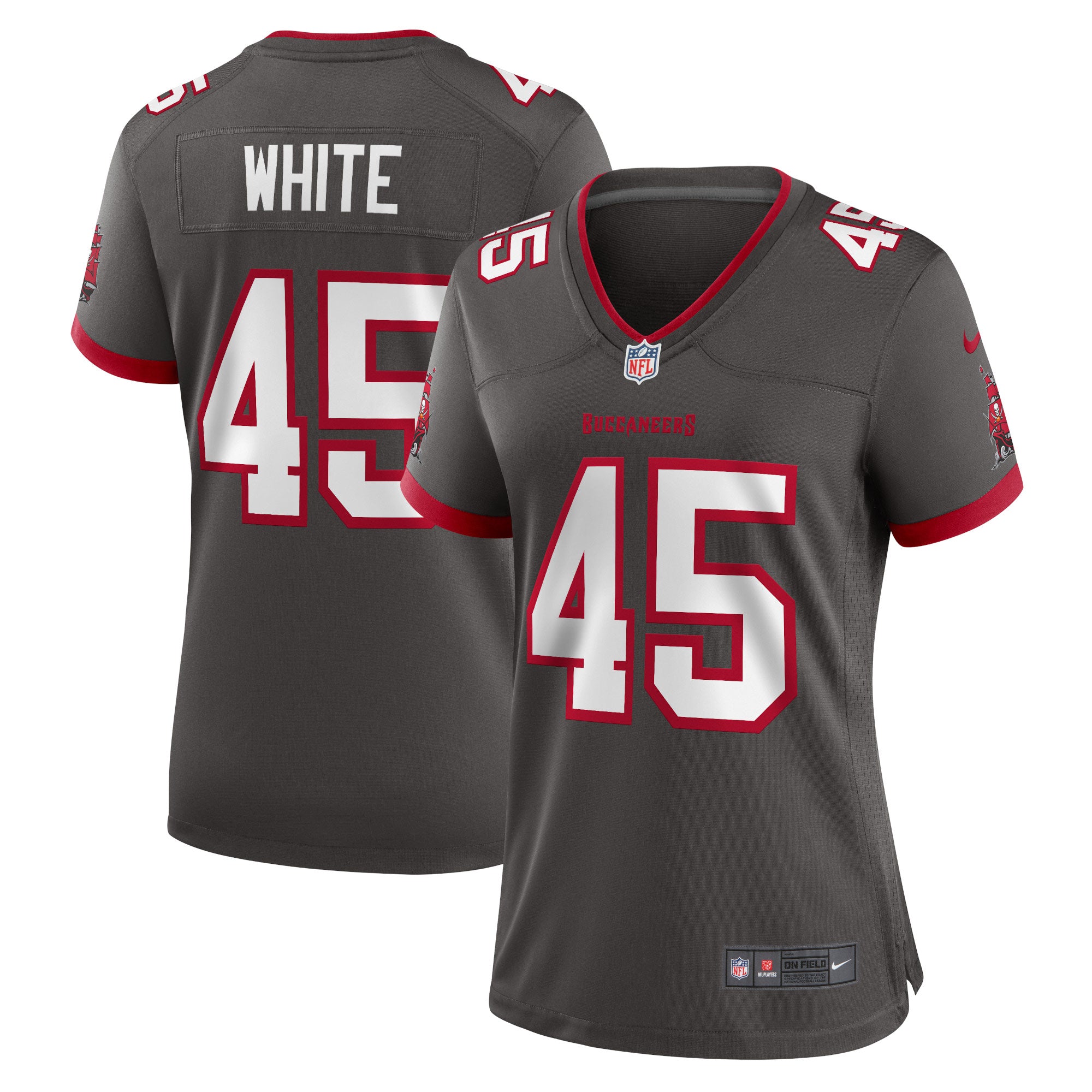 Devin White Tampa Bay Buccaneers Nike Women's Game Player Jersey - Red/Pewter/White - Image 6