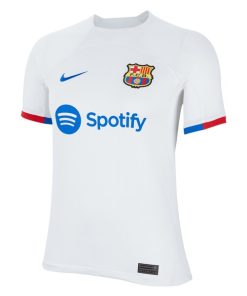 Alternative view of Joao Cancelo Barcelona Nike Youth 2023/24 Away Stadium Replica Player Jersey - White