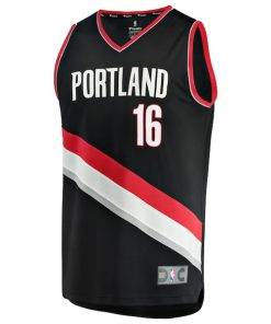 Alternative view of Yang Hansen Portland Trail Blazers  Fast Break Replica Jersey - Icon Edition - Black