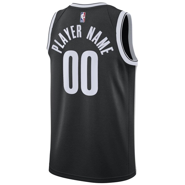 Brooklyn Nets Nike 2020/21 Swingman Custom Jersey - Icon Edition - Black - Image 3