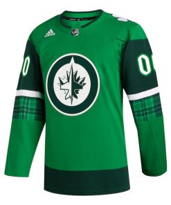 Alternative view of Winnipeg Jets adidas St. Patrick's Day Authentic Custom Jersey - Kelly Green