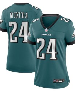 Andrew Mukuba Philadelphia Eagles Nike Women's Team Game Jersey - Midnight Green