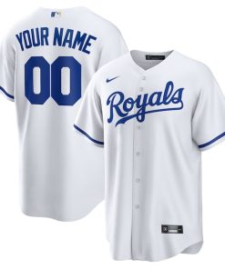 Kansas City Royals Nike Replica Custom Jersey - White
