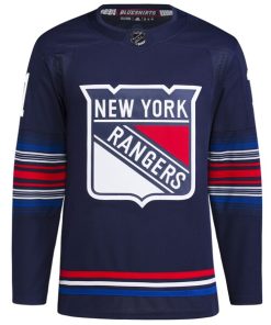 Alternative view of Igor Shesterkin New York Rangers adidas Alternate Authentic Primegreen Player Jersey - Navy
