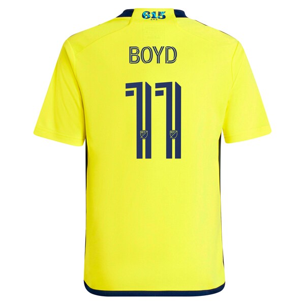 Tyler Boyd Nashville SC adidas Youth 2024 The 615 Kit Replica Player Jersey - Yellow/Black - Image 4