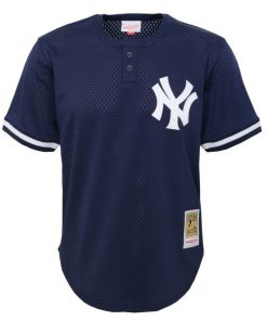 Alternative view of Derek Jeter New York Yankees Youth Cooperstown Collection?Mesh Batting Practice Jersey - Navy