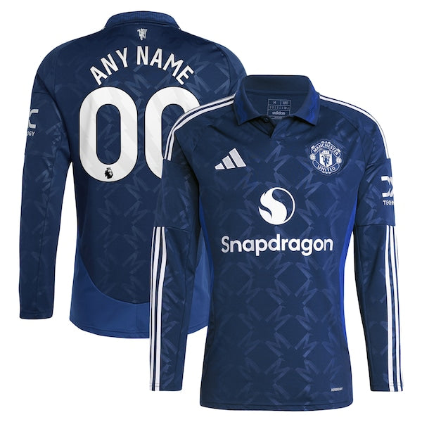 Manchester United adidas 2024/25 Away Replica Long Sleeve Custom Jersey - Navy - Image 2
